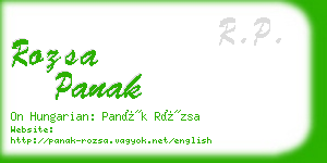 rozsa panak business card